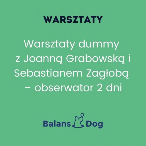 Warsztaty dummy z Joanną Grabowską i Sebastianem Zagłobą - obserwator 2 dni