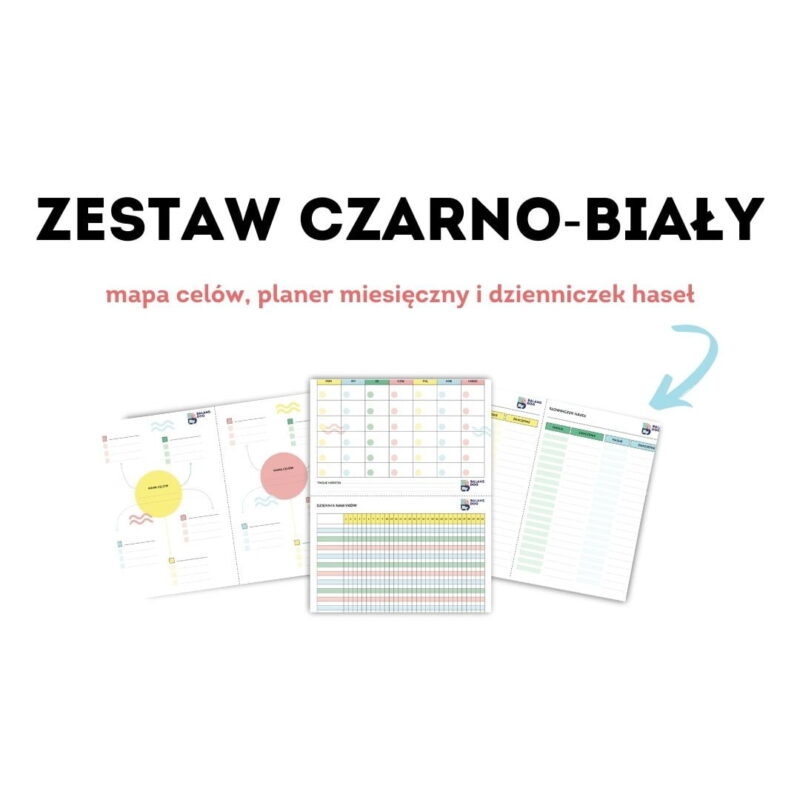 Czarno-białe planery do druku